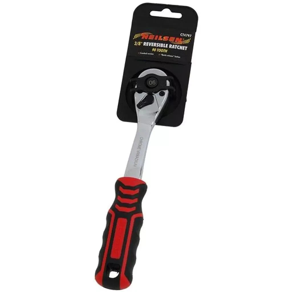 Neilsen Socket Reversible Ratchet Handle Quick Release 90 Teeth 3/8" Tool