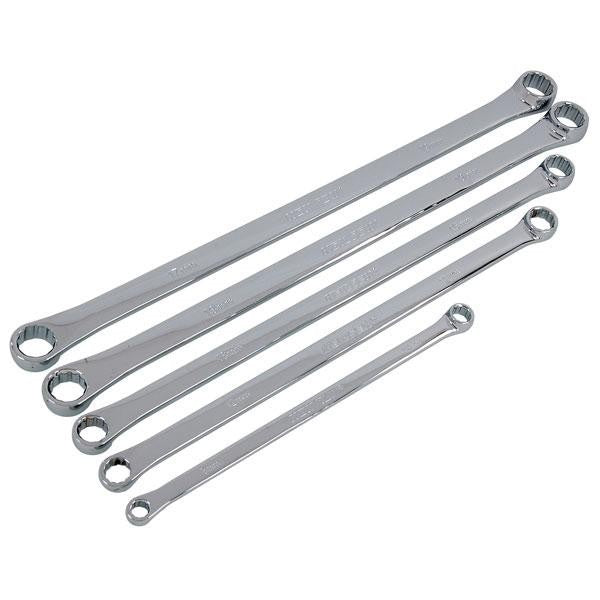 Neilsen CT1119 Spanner Set 5pc Extra Long (Ring Spanner - Metric - Fully Polishe