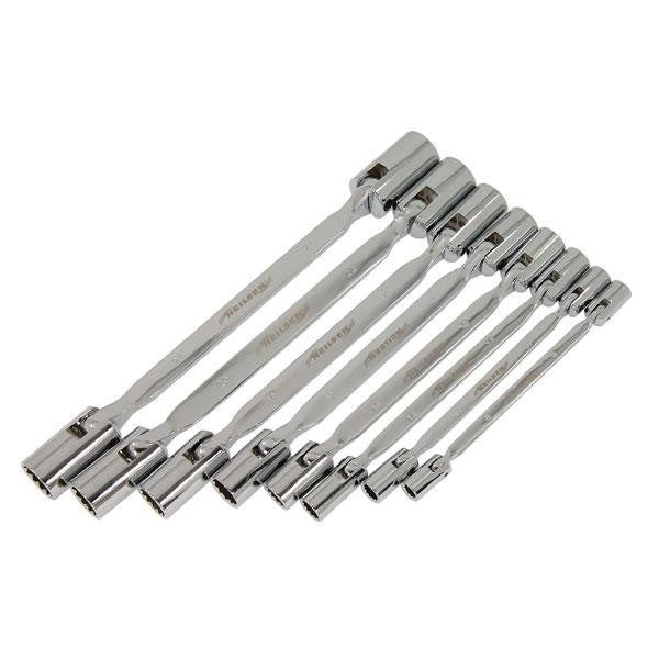 6pc Flexi Flexible Dual Head Double Ended Socket Spanner Wrench Set 8mm-19mm