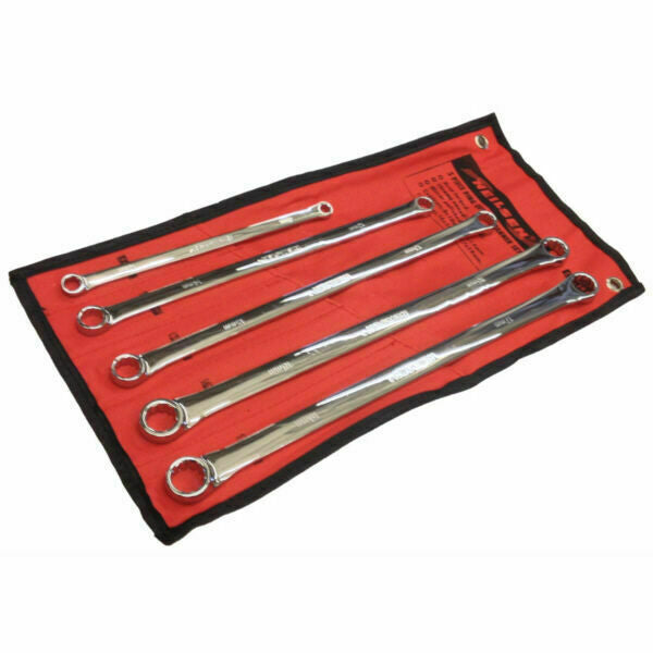 Neilsen CT1119 Spanner Set 5pc Extra Long (Ring Spanner - Metric - Fully Polishe
