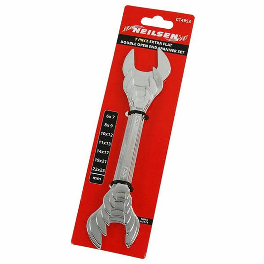 Neilen 7pc Combination Spanner Wrench Set Extra Thin Open Ended 6mm - 23mm