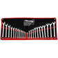 25PC COMBINATION SPANNER WRENCH SET METRIC AF IMPERIAL RING OPEN IN CASE CT0087