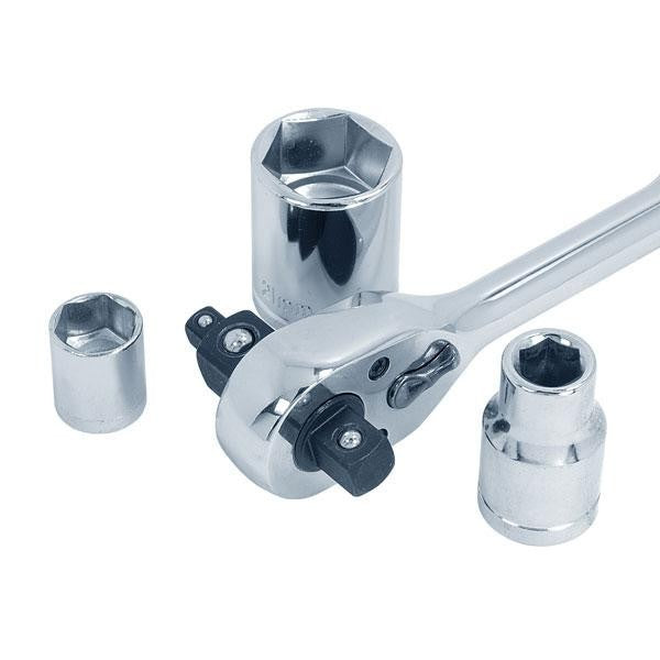 3 Drive Socket Reversible Ratchet Handle Quick Release 1/4" 3/8" 1/2" CT1504