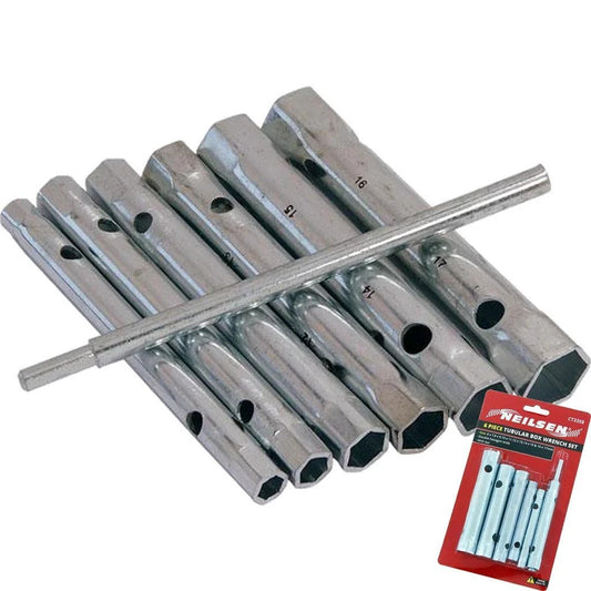 6pc Tubular Box Wrench Set Long Tube Spanner Plumber Mechanic 6mm-17mm CT3358