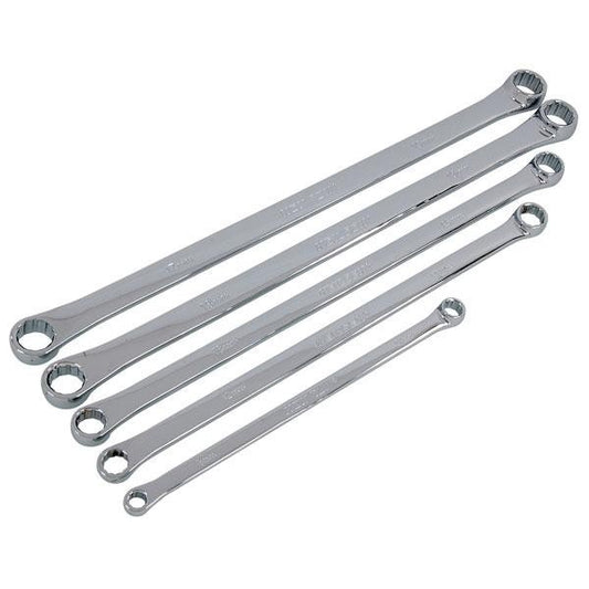 Neilsen CT1119 Spanner Set 5pc Extra Long (Ring Spanner - Metric - Fully Polishe