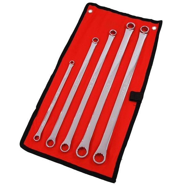 Neilsen CT1119 Spanner Set 5pc Extra Long (Ring Spanner - Metric - Fully Polishe