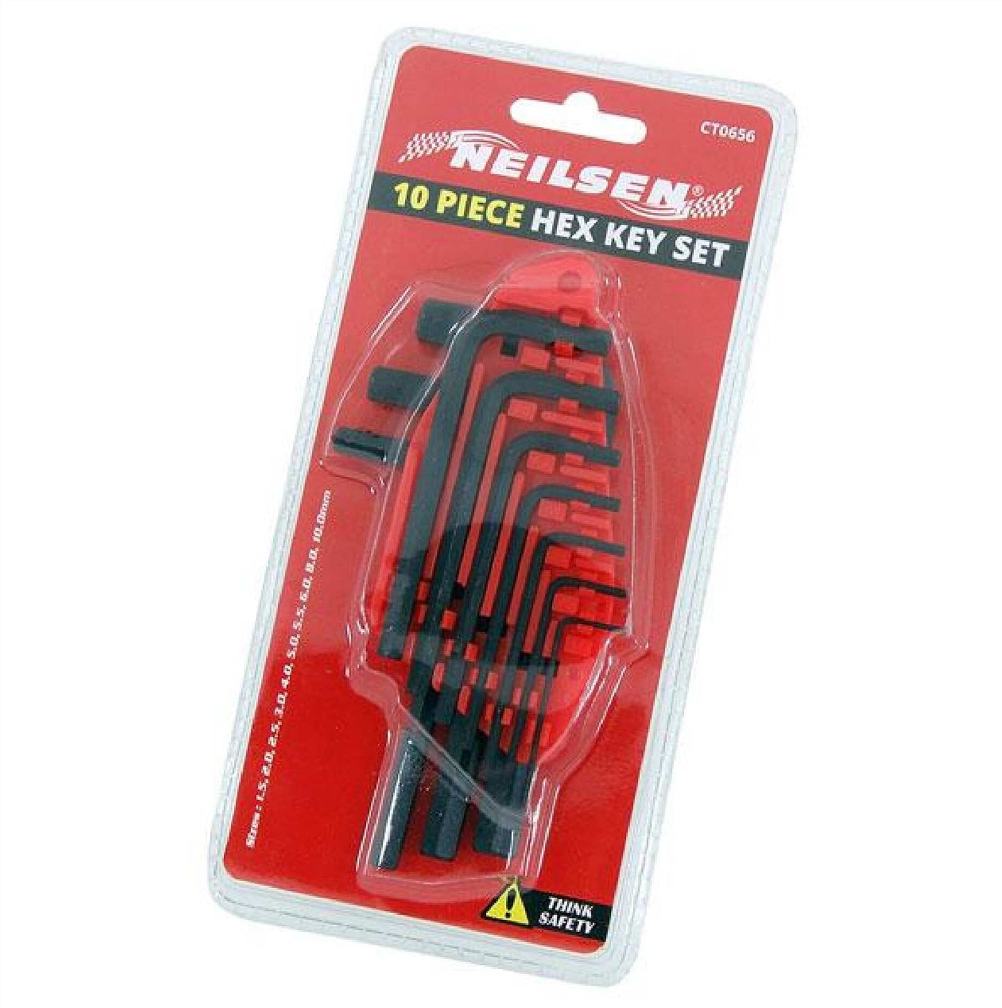 Neilsen CT0656  1.5 - 10mm Allen L Shape Hexagon Key Set Metric